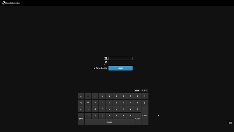 ディスプレイ直結で使用頂く場合、画面右下のキーボードアイコンをクリックするとソフトウェアキーボードが表示されます。